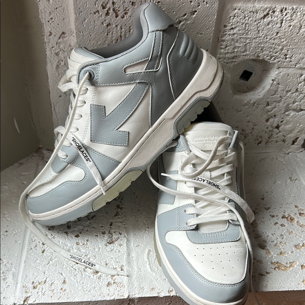 Men's White and Gray Sneakers